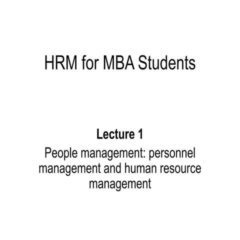 MBA Lecture Series