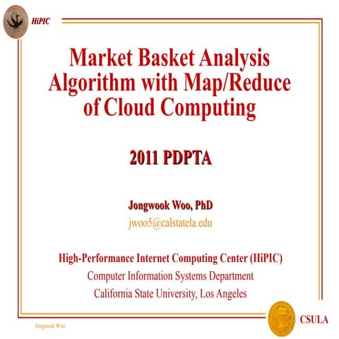 Market Basket Analysis Algorithm with Map/Reduce of Cloud Computing