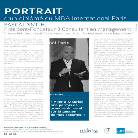 MBA International Paris - Promotion 7 - Portrait Louis Celier | PDF