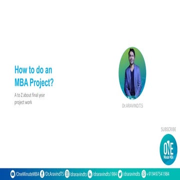 HOW TO DO MBA PROJECT 