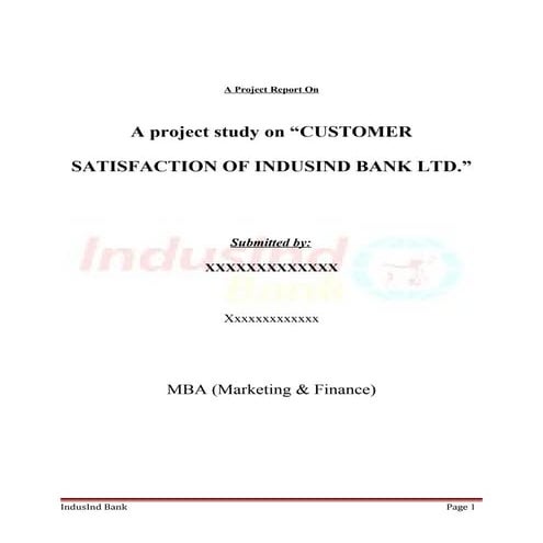 Mba project report_on_hdfc_bank (Final Year Project) | DOC