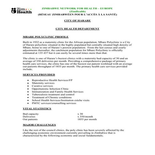 Mbare clinic profile