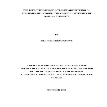 Mba research project report