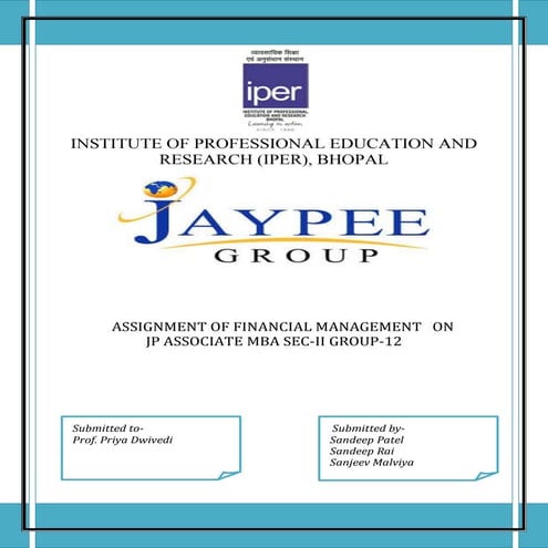 DO-PONT & CASH FLOW ANALYSIS OF J P ASSOCIATES