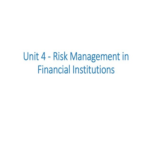 Risk Management in Financial Institutions