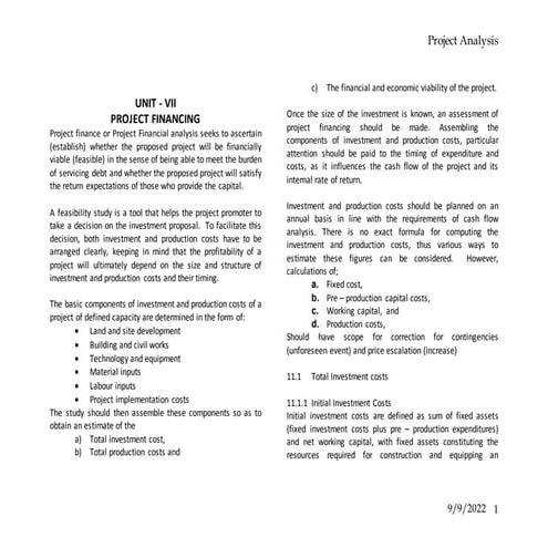 MBA UNIT VII PROJECT FINANCE-1.doc