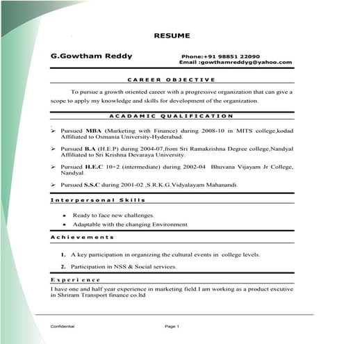 M MOHSIN CV | DOC