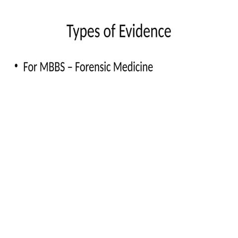 Medical evidence | PDF