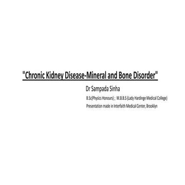 Mineral and Bone Disorder in Chronic Kidney Disease