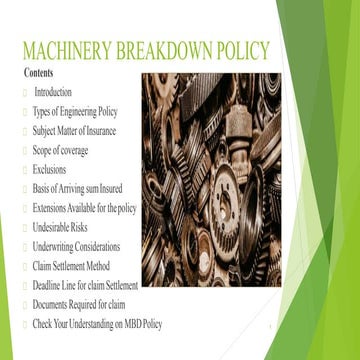 Industrial All Risk insurance Policy IAR | PPTX