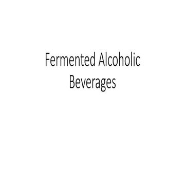 Fermented beverages