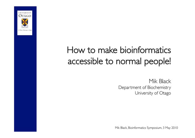 Mik Black bioinformatics symposium