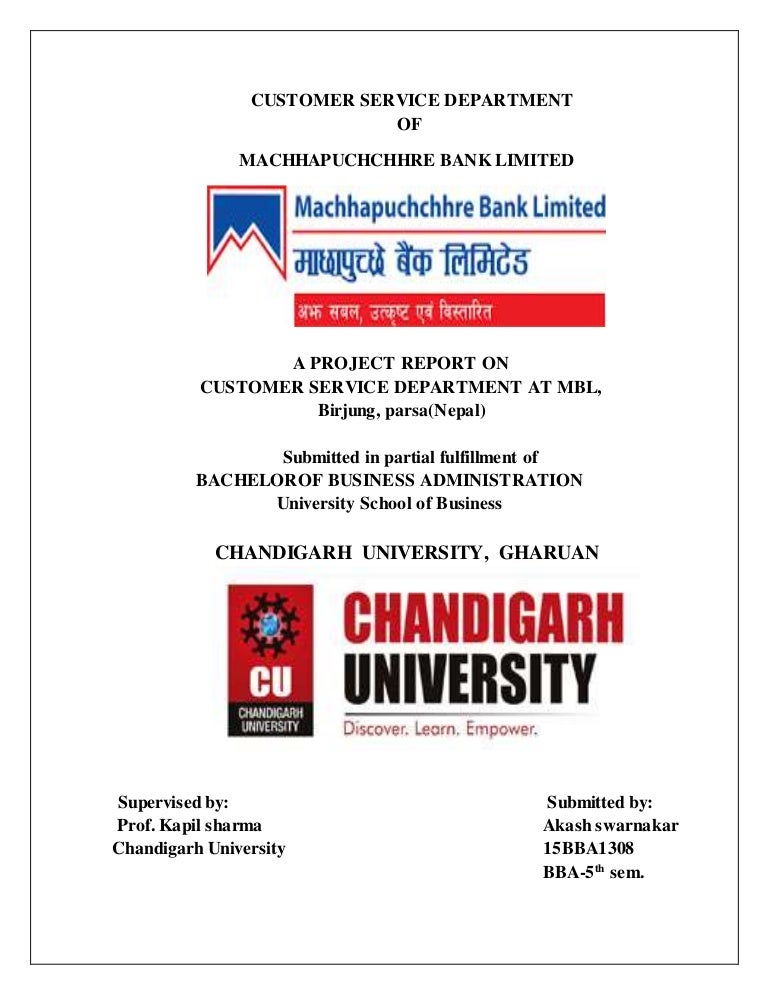 Machhapuchchhre Bank Limited Summer Internship Report
