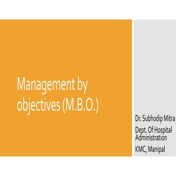 MBO (Management by objectives)