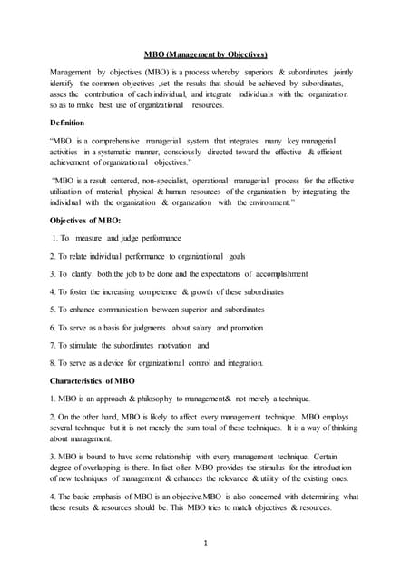 Management by objectives | PPTX