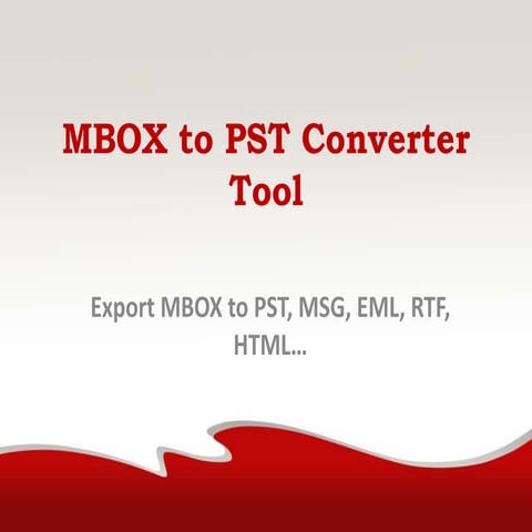 MBOX to PST Converter Tool