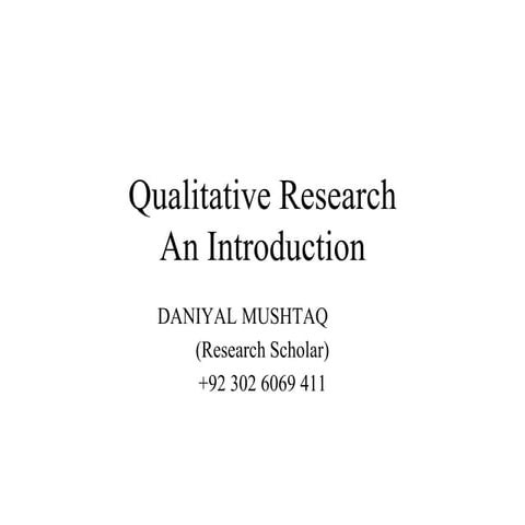 QUALITATIVE RESEARCH