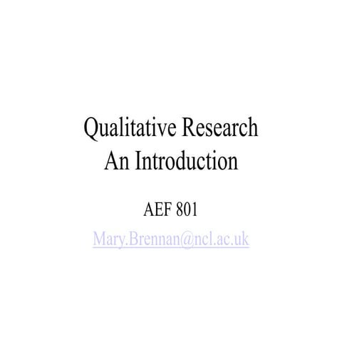 Qualitative Methods