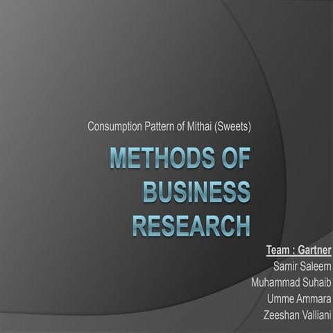 Business Research: Mithai (Sweets) Demand & Consumption