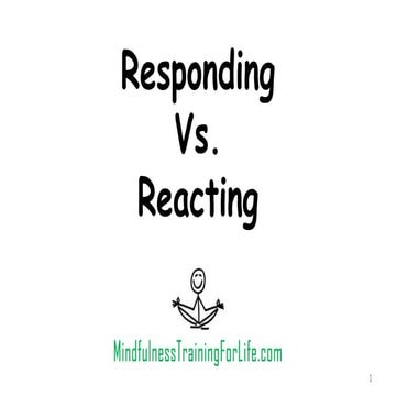 Responding vs. Reacting, Mindfulness Training Online