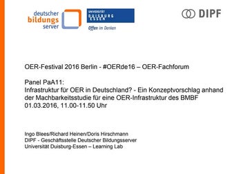Ingo Blees, Richard Heinen, Doris Hirschmann: OER-Festival 2016 - #OERde16 - ...