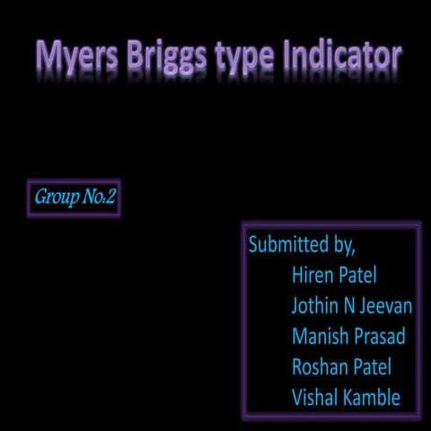 Myers Briggs type Indicator (MBTI) 