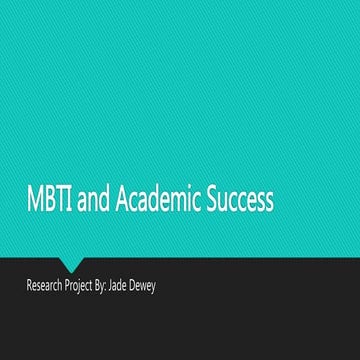 Mbti and academic success