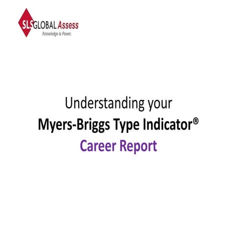 Mbti career report slide share