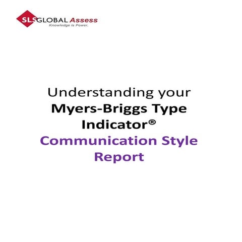 MBTI Communication Style Report
