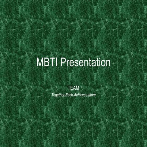 Mbti Presentation