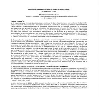 Amparo internacional por las cárcel...