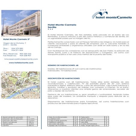 FICHA TÉCNICA - HOTEL MONTE CARMELO