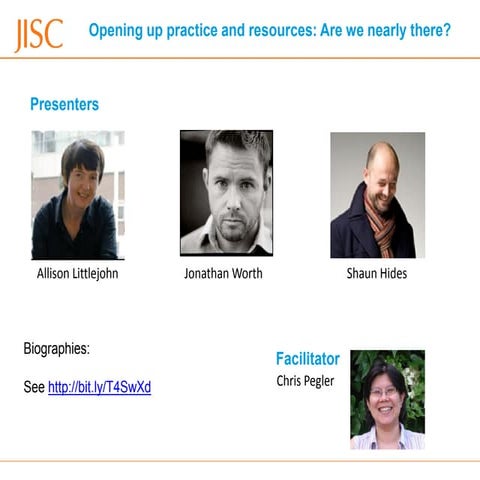 Opening up practice and resources