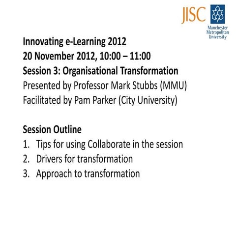 Organisational transformation and curriculum change: turning things 