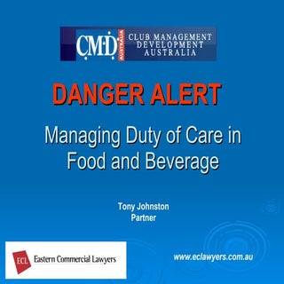 Duty of Care in Food & Beverage