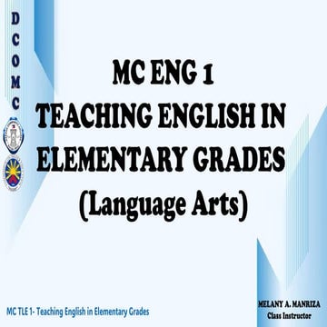 MC 1 ENGLISH 1 TEACHING ENGLISH IN ELEM.