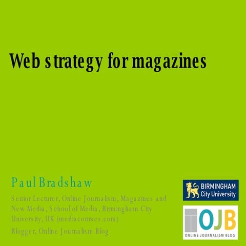 Web strategy for magazines
