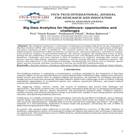 Big Data Analytics for Healthcare: opportunities and challenges | PDF