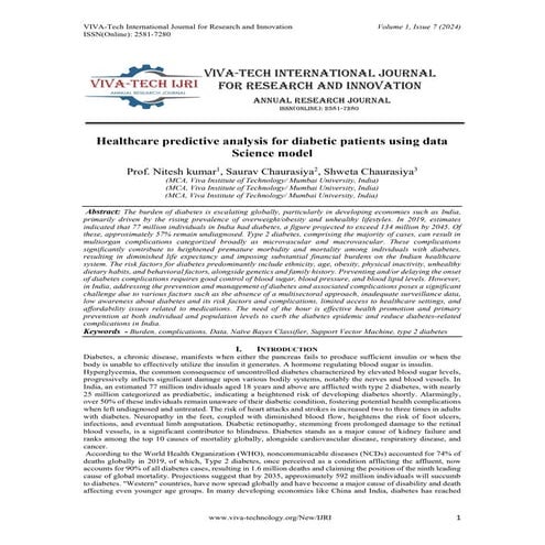 Healthcare predictive analysis for diabetic patients using data Science ...