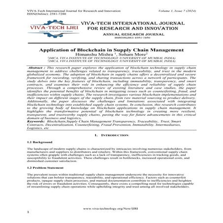 Application of Blockchain in Supply Chain Management | PDF