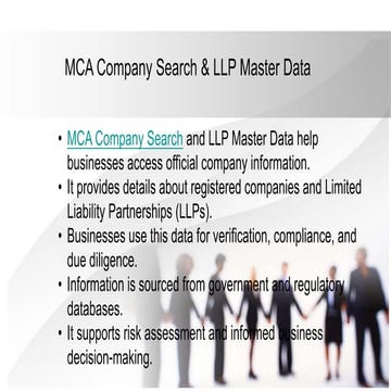 How Check MCA Company Search & LLP Master Data | PDF
