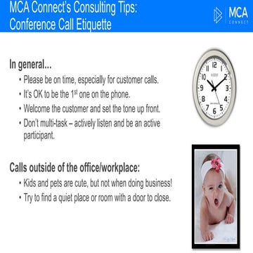 MCA Connect's Consulting Tips Series:  Conference Call Etiquette