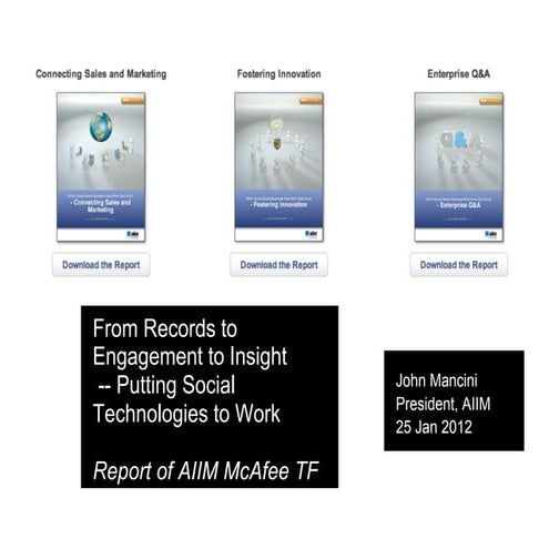 McAfee and AIIM Task Force Findings