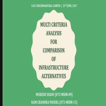 Multiple Criteria for Decision