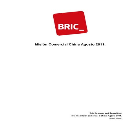 Informe misión comercial bric a china