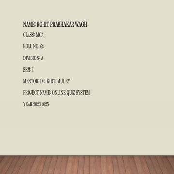 Mca presentation on the topic teacher feedback system