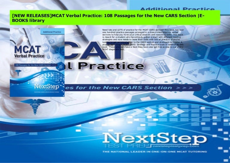 NEW RELEASESMCAT Verbal Practice: 108 Passages for the ...
