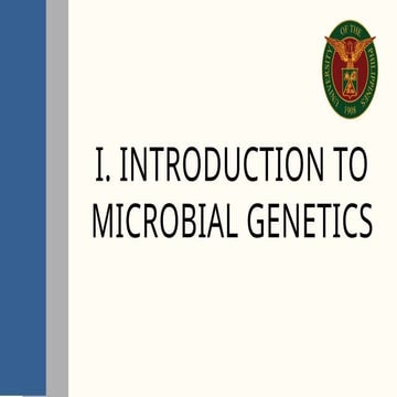 MCB 148_Lecture 2.pptx Introduction to Microbial Genetics | PPTX