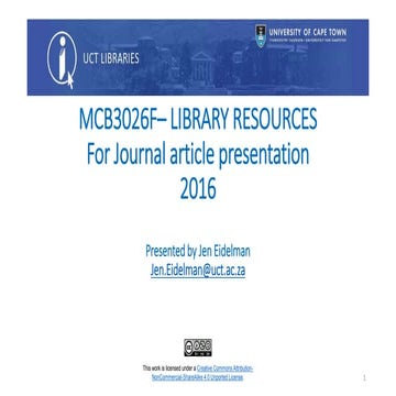 MCB3026F library resources for presentations 2016