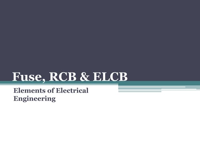 Mcb, rccb, elcb